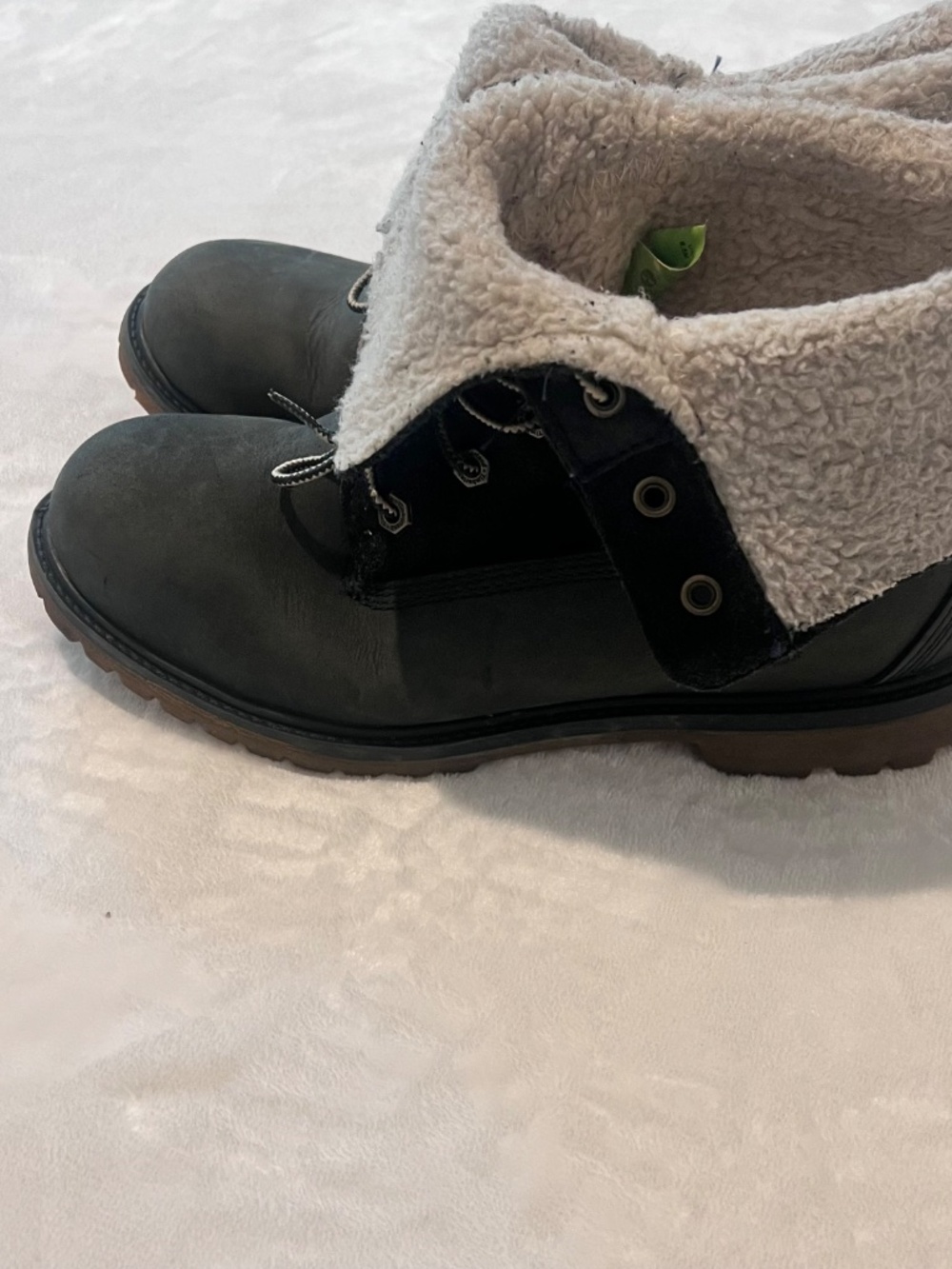 Timberland Teddy Fleece Waterproof Boots Women's 8.5M Black Sherpa Lined 8333R - Picture 5 of 14